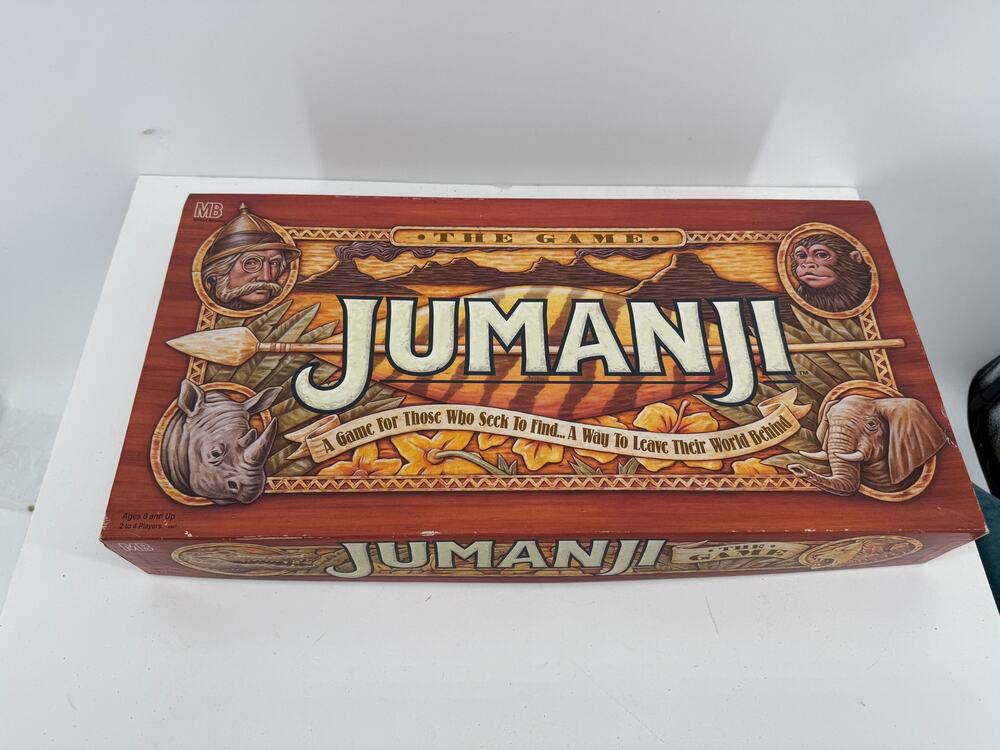 Jumanji The Game Milton Bradley 1995 Vintage Board Game Movie Adventure Complete